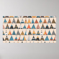Teepee pattern. Wigwam native american summer tent