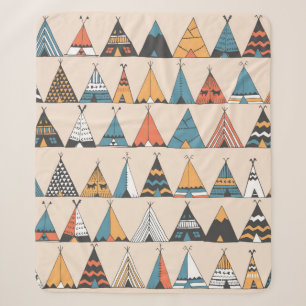 Teepee pattern. Wigwam native american summer tent Sherpa Blanket