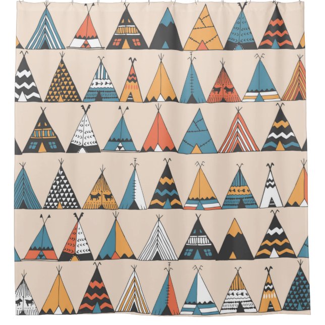 Teepee pattern. Wigwam native american summer tent Shower Curtain (Front)