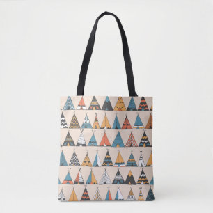 Teepee pattern. Wigwam native american summer tent Tote Bag