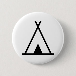 Teepee tent 6 cm round badge