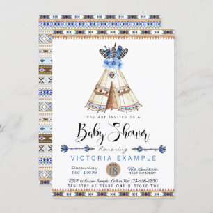 Teepee Tribal Baby Shower Invitations
