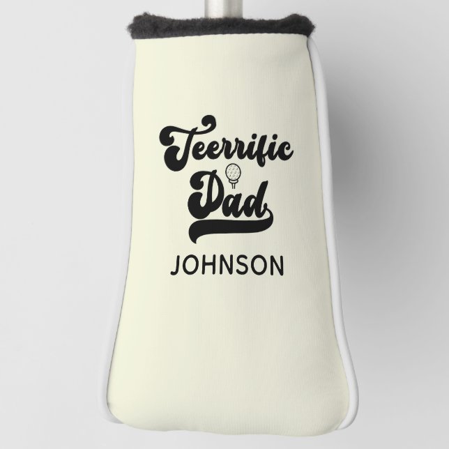 Teerrific dad Funny Fathers day gift for dad  Golf Head Cover (Rotate 90)