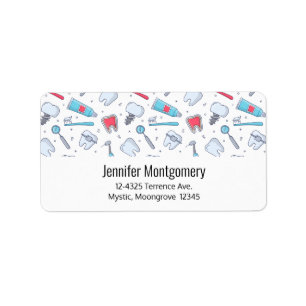  Teeth and Tools Dental Pattern Address Label