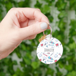Teeth and Tools Dental Pattern Key Ring