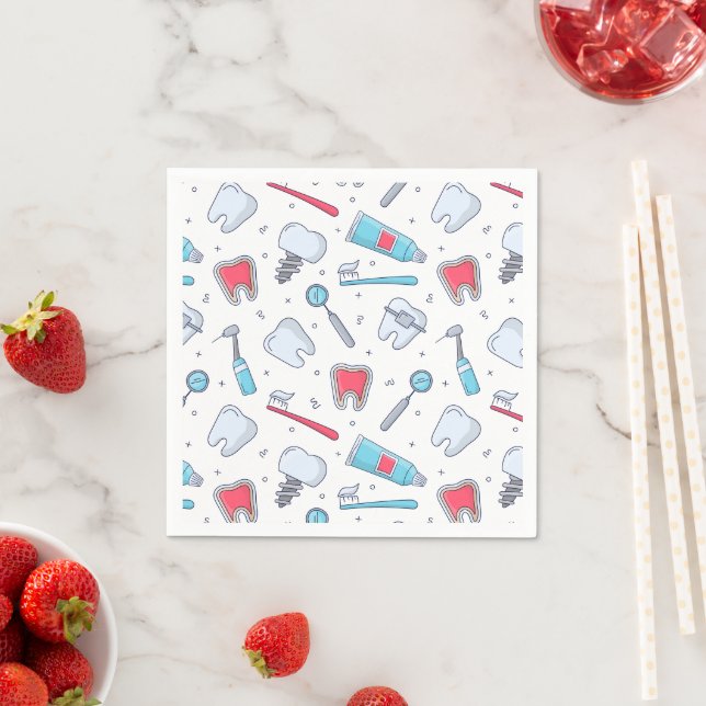 Teeth and Tools Dental Pattern Napkin (Insitu)