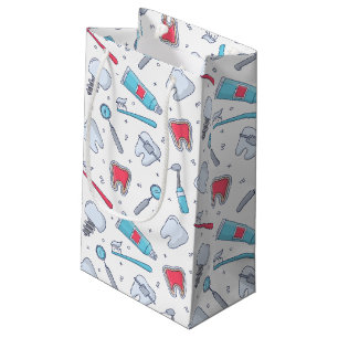 Teeth and Tools Dental Pattern Small Gift Bag