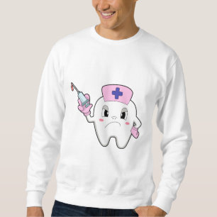 Teeth as Nurse with Syringe.PNG Sweatshirt