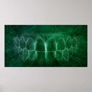 Teeth Bite Dentist Orthodontist Green Poster