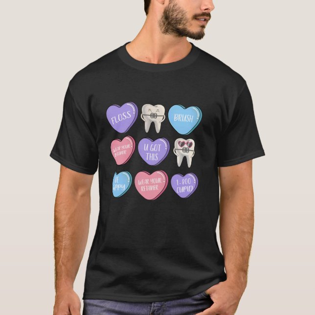 Teeth Brace Dental Squad Happy Valentine s Day Men T-Shirt (Front)