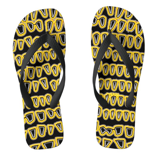 Teeth Dentist Dentistry Orthodontist NEON yellow Flip Flops (Footbed)
