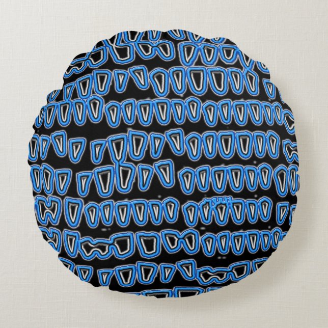 Teeth Dentist Dentistry Orthodontist Oral NEON Round Cushion (Front)