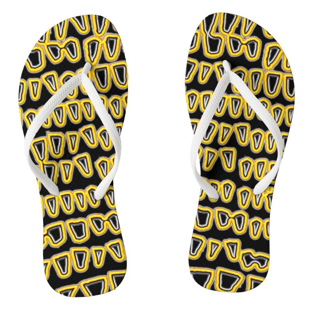 Teeth Dentist Dentistry Orthodontist yellow  NEON Flip Flops (Footbed)