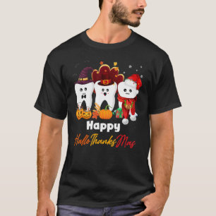 Teeth HalloThanksMas Halloween Thanksgiving Christ T-Shirt