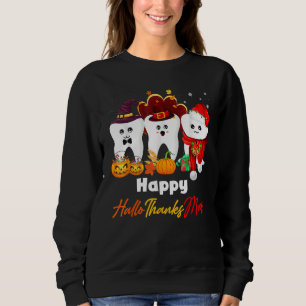 Teeth HalloThanksMas Pumpkin Dental Sweatshirt