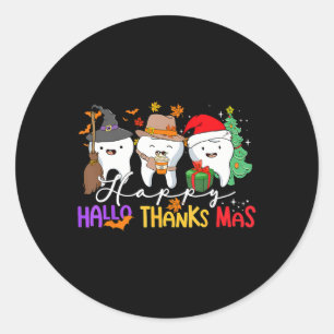 Teeth Halloween Thanksgiving Christmas Kids Men De Classic Round Sticker