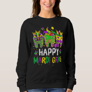 Teeth Jester Mask Dental Hygiene Happy Mardi Gras Sweatshirt