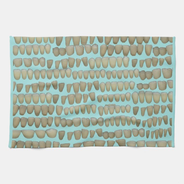 Teeth rotten teeth Dentist Dentistry Orthodontist Tea Towel (Horizontal)