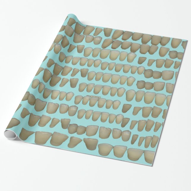 Teeth rotten teeth Dentist Dentistry Orthodontist Wrapping Paper (Unrolled)