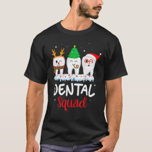 Teeth Santa Reindeer Christmas Dental Squad T-Shirt