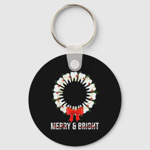 Teeth Smile Be Merry And Bright Dental Dentist Chr Key Ring