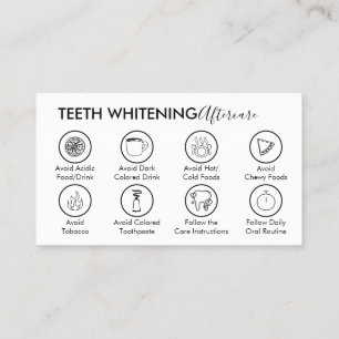 Teeth Whitening Aftercare Tips Dentist Business Card