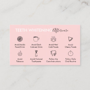 Teeth Whitening Aftercare Tips Instruction Guides Business Card