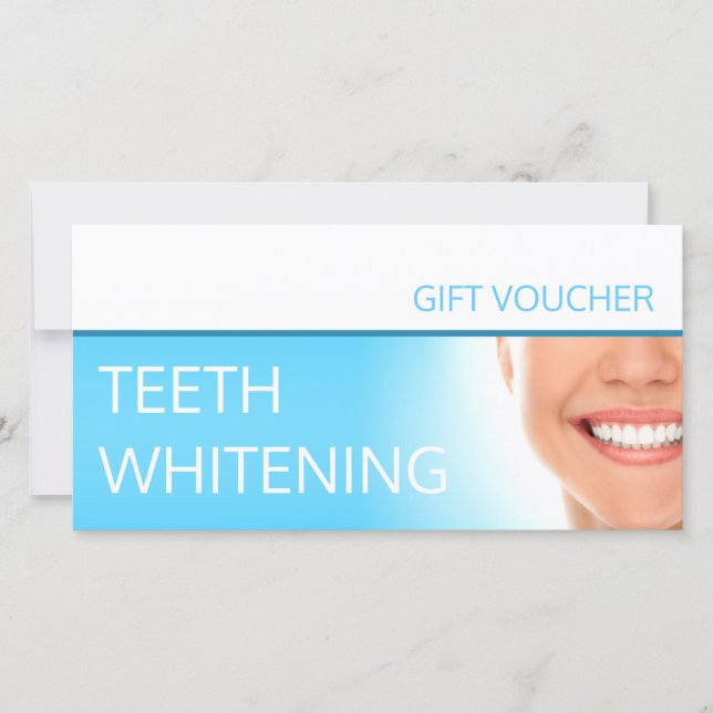 Teeth Whitening Gift Voucher Wedding Gift Dental Thank You Card (Front)