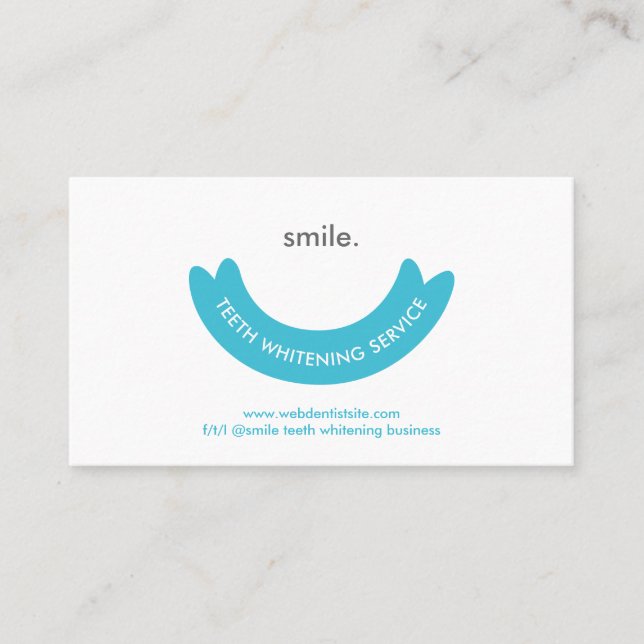 Teeth Whitening Service Minimal Oral Care Business Card (Front)