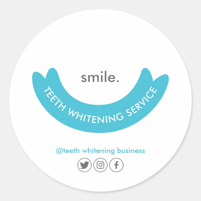 Teeth Whitening Smile Dental care Classic Round Sticker (Front)