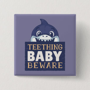 Teething Baby Shark 15 Cm Square Badge