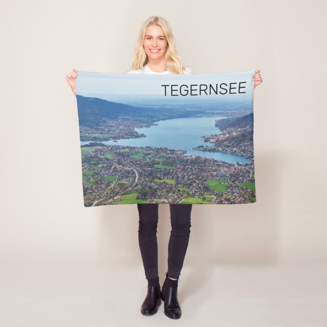 Tegernsee Bavaria Lake Germany Panorama Souvenir Fleece Blanket (In Situ)