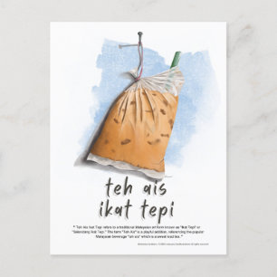 Teh Ais Ikat Tepi Malaysia  Holiday Postcard