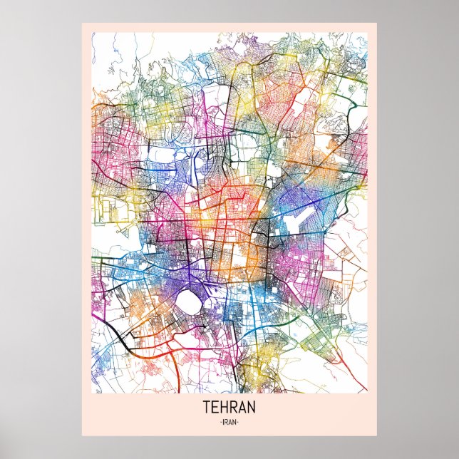 Tehran Iran City Map Poster (Front)