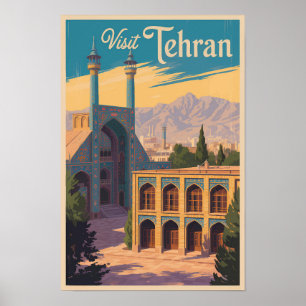 Tehran Iran Golestan Palace Illustration Travel Poster