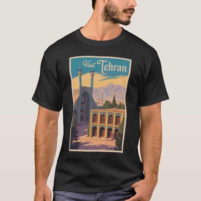 Tehran Iran Golestan Palace Illustration Travel T-Shirt (Front)