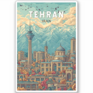 Tehran Iran Illustration Travel Art Vintage