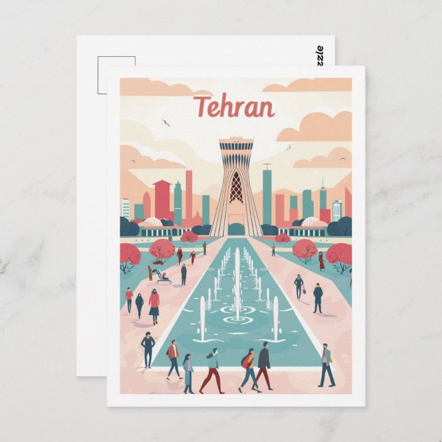 Tehran Iran Persia Vintage Famous Travel Place Postcard (Front/Back)