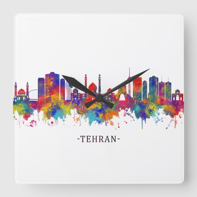 Tehran Iran Skyline Square Wall Clock (Front)