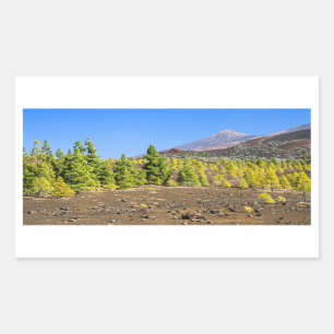 Teide National Park Landscape in Tenerife Rectangular Sticker