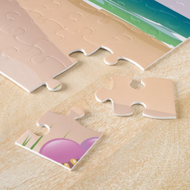 Teignmouth Beach Devon Vintage travel poster Jigsaw Puzzle (Side)