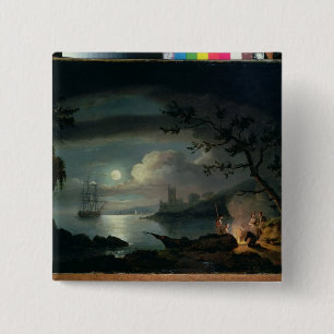 Teignmouth by moonlight 15 cm square badge