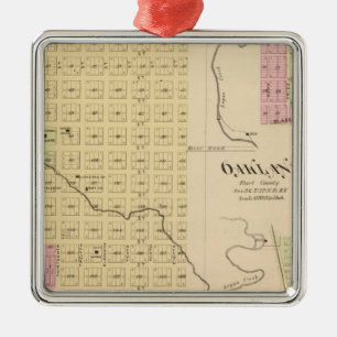 Tekamah, Oakland, and Lyons, Nebraska Metal Tree Decoration