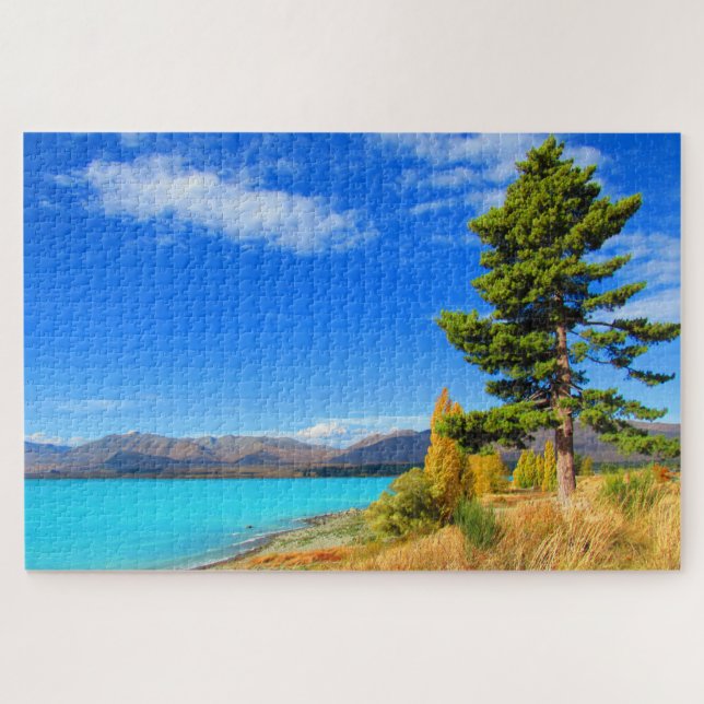 tekapo blue lake jigsaw puzzle (Horizontal)