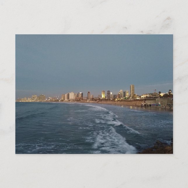 Tel Aviv after sunset, Israel Postcard (Front)