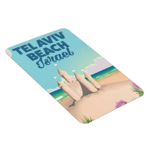 Tel Aviv Beach Israel beach poster Magnet