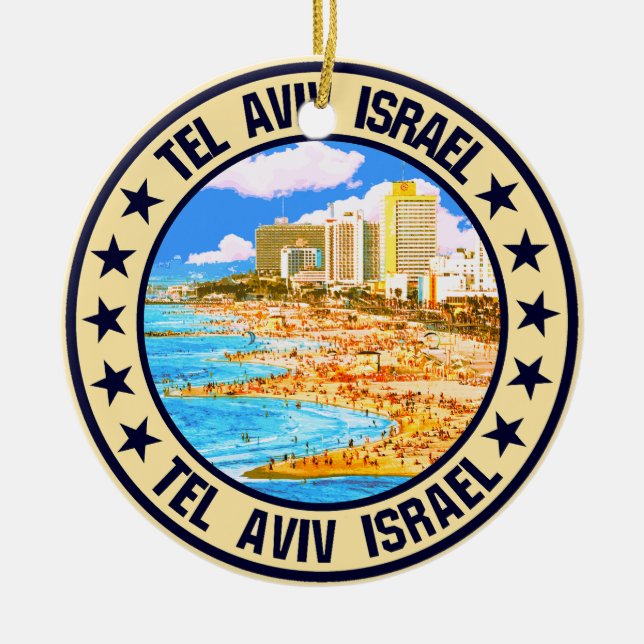 Tel Aviv                                           Ceramic Tree Decoration (Front)