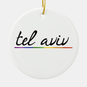 TEL AVIV GAY PRIDE -.png Ceramic Tree Decoration