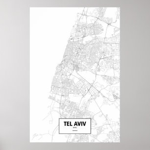 Tel Aviv, Israel (black on white) Poster