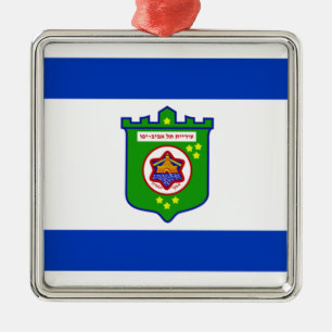 Tel Aviv (Israel) City Flag Metal Tree Decoration